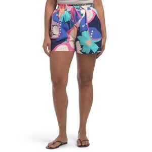 CIEBON Pink Multi Kaiya Cotton Print Pouch Pocket Shorts